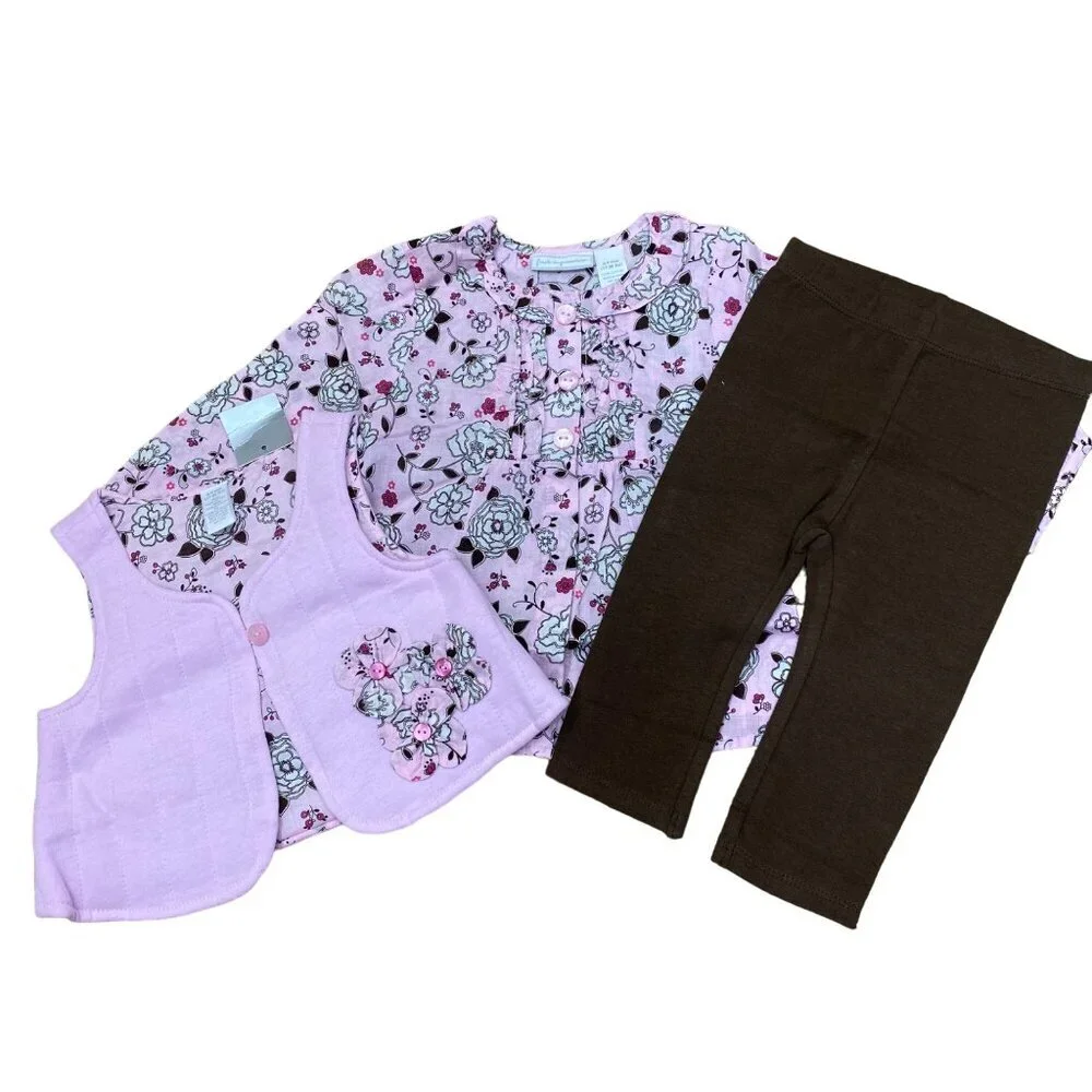 FIRST IMPRESSION BABY GIRL 6-9 MOS ‎ 3 PCS SET OUTFIT NWT